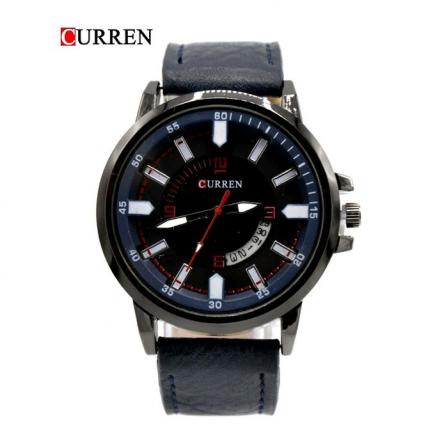 CURREN Male Quartz Watch Calendar Chronograph Men Wristwatch-Blue