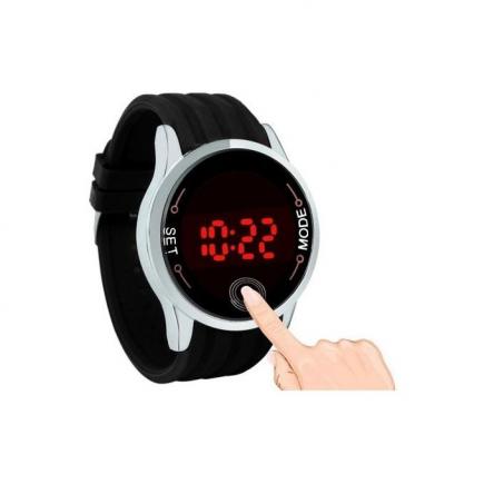 Fashion Waterproof Men LED Touch Screen Day Date Silicone Wrist Watch BK