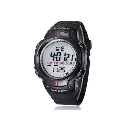 Waterproof Outdoor Sports Men Digital LED Quartz Alarm Wrist Watch BK