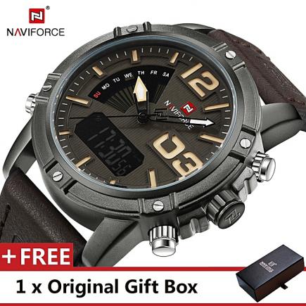 Top Luxury Brand Watch Fashion Men Quartz Watch Digital Dual Display Watch For Male