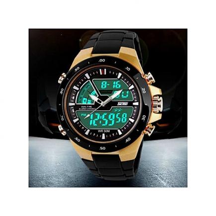 Luxury Classy Leisure Sport Wrist Watch - Gold & Black