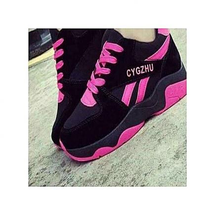 Fashion Ladies'Sneakers- Black&Pink