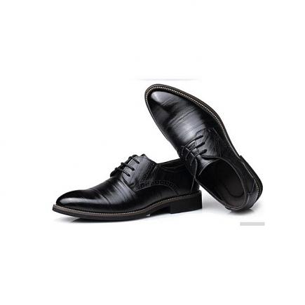 Super Large Size Business Winter Men's Basic Flat Super Fiber Gentle Wedding Leather Shoes Luxury Brand Formal Wearing British-black