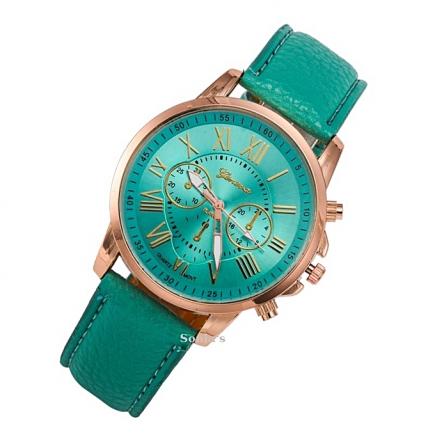 Ladies Exclusive Leather Wrist Watch - Green