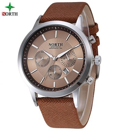 Men's Watch----High Quality Leather Top Brand Luxury  Water Resistant And Waterproof Wrist Watch For Men---BROWN