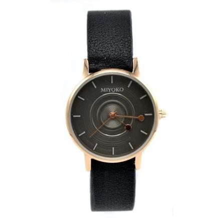 Miyoko Leather Watch - Black