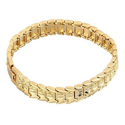 18K Gold Plated Men Bracelet Fashion Vintage Link Bracelet For Men Male