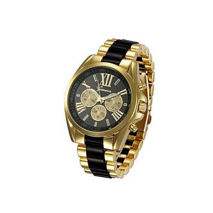 9708 Black Gold Chain Wrist Watch