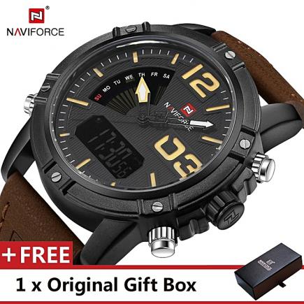 Top Luxury Brand Watch Fashion Men Quartz Watch Digital Dual Display Watch For Male