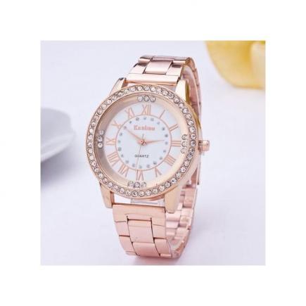 Fovibery Women's Men's Crystal Rhinestone Stainless Steel Analog Quartz Wrist Watch RG