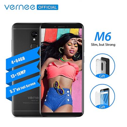 M6-5.7" HD-4GB+64GB-16MP+13MP-4G LTE-18:9 Full Screen-Fingerprint-Dual SIM-GPS Mobile Phone Black