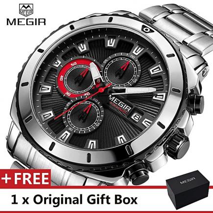 MEGIR 2075 Top Luxury Brand Watch Men Sport Watch Fashion Quartz Watches Gift For Male