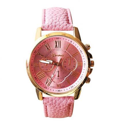 Ladies Exclusive Leather Wrist Watch - Pink