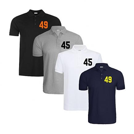 Number Polo Pack Of Four - Multi-Colour