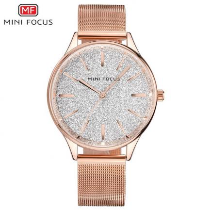 MINI FOCUS Brand Quartz Watch Women Watches Ladies Rose Gold Luxury Stainless Steel Wrist Watch Female Clock Relogio Feminino