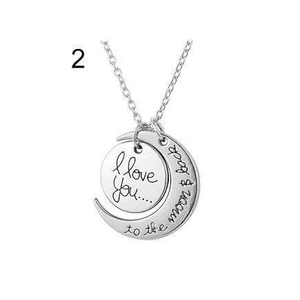 Lover I Love You To The Moon And Back Necklace (Silver)