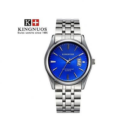 Corporate  Business Stainless Men's Wrist Watch-Blue/Silver