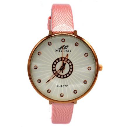 MQ-351PG  Miyoko Leather Watch - Pink Glam