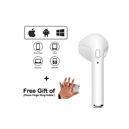 Bluetooth Headset Earphone Wireless·Support Voice Calls Stereo·White Color