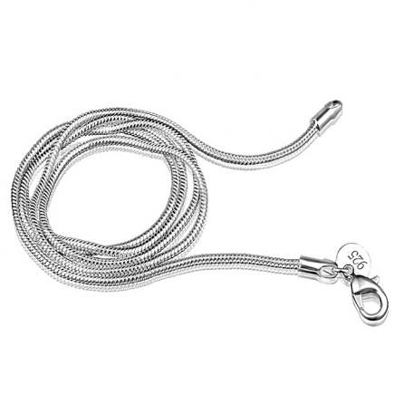 16-24inches 2mm Silver Color Creative Snake Bone Shape Necklace Plated-Silver