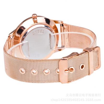 Henoesty 2017 New Fashion Female Clocks Women Luxury Quartz Watch Rose Gold Watch