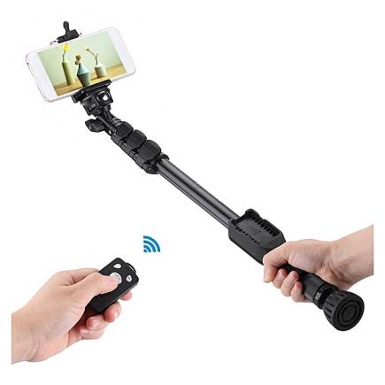 Perche Selfie - Sans Fil Bluetooth - 1 m 42 - Clip De Téléphone 1/4 "Vis Pour Caméras Smartphone