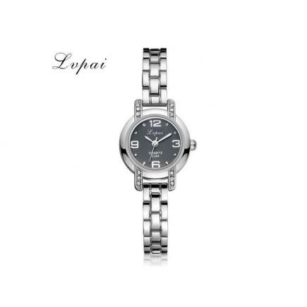 Luxury Women's LVPAI Wrist Watches Classic Ladies Women Unisex Stainless Steel Rhinestone Quartz Wrist Watch B-Sliver