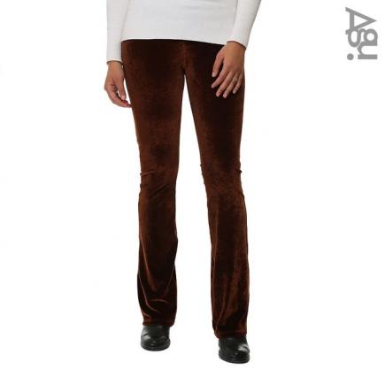 Velvet Flare Pants  - Brown