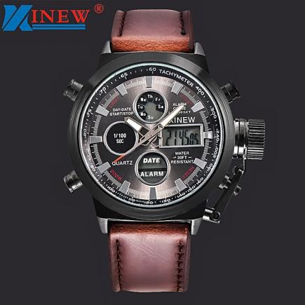 Mens Quartz Sport Military Army LED Watches Analog Stainless Steel Wrist Watch