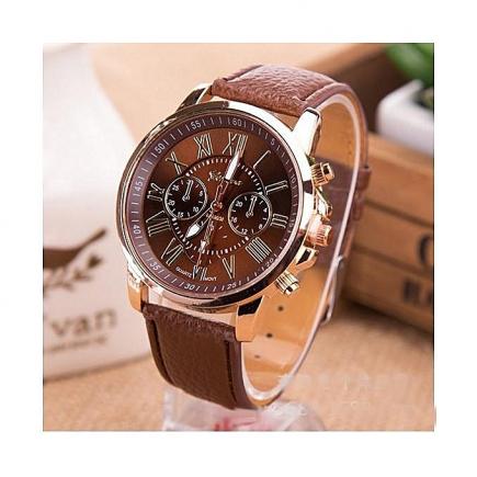 9701 Brown Leather Wrist Watch