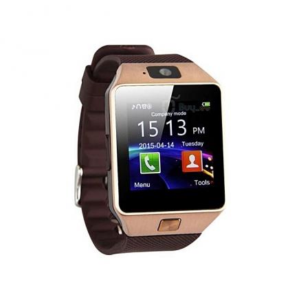 Smartwatch - Bluetooth - Caméra + Carte Sim - Dz 09 - Marron/Gold