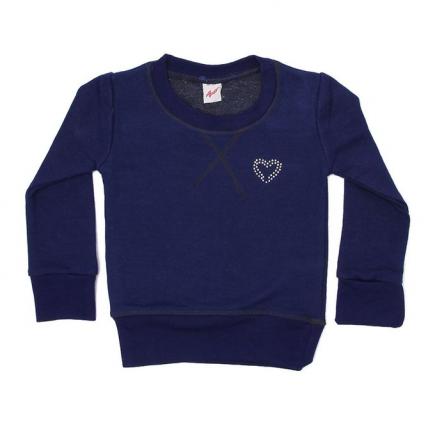 Girls Round Neck Sweat Shirt - Dark Blue