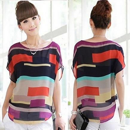 Tectores Sexy Women Summer Perspective Casual Loose Chiffon Tops Blouses T-Shirt Gift