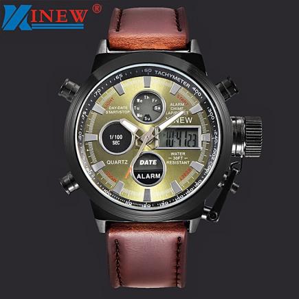 Delicate Mens Quartz Sport Military Army LED Quartz Analog Wrist Watches Analog Stainless Steel Wrist Quartz Analog Wrist Watch