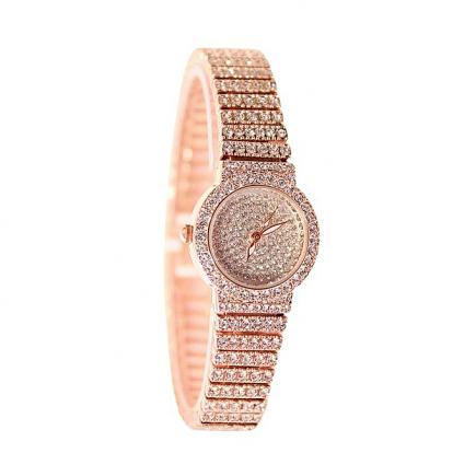 TA-A02013 Women Wristwatch Waterproof Full Rhinestone Quartz Watch*Rose Gold