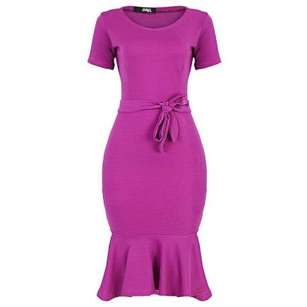 Alina Peplum Hem Bodycon Dress - Lilac