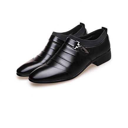 Men's Formal Lace Up Oafer PU Leather Shoes - Black (1 Unit Per Customer)