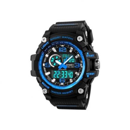 1283 50m Waterproof Men's Digital Sports Watch With EL Light - Blue