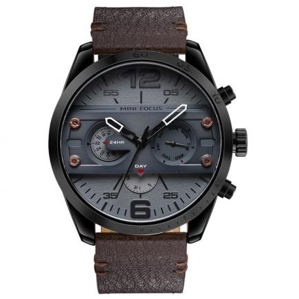 MINI Focus MF0068 Quartz Watch Men Genuine Leather Male Military Sports Watches WaterProof Man Wristwatch Relogio Masculino+ Box