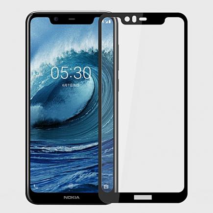 MOFI 9H 2.5D Full Screen Tempered Glass Film For Nokia 5.1 Plus (Nokia X5)(Black)