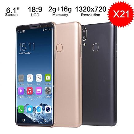 X21 6.1" HD 18:9 LCD Display 2G+16G 1320x720 Smartphone Mobile Phone Dual SIM-Gold