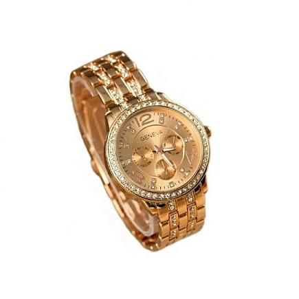 Rose Rhinestone Unisex Wristwatch