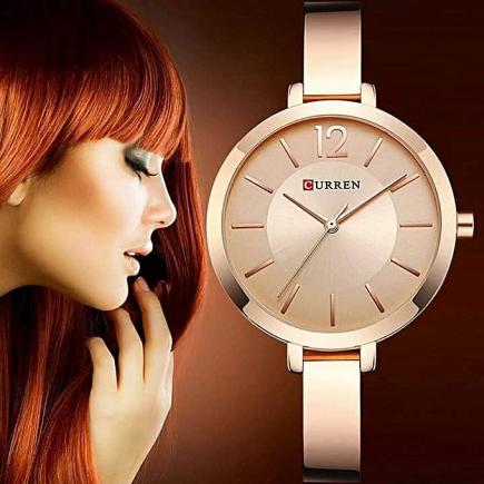 WOMEN'S WATCH-----LADIES QUARTZ ANALOG WATERPROOF BRACELET WATCH----GOLD