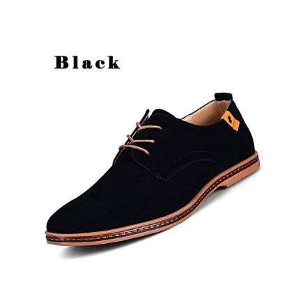 Men's Casual Leather Lace-up Shoes - Black