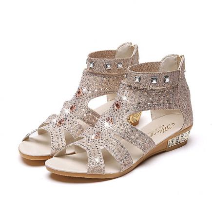 Spring Summer Women Wedge Sandals Fish Mouth Hollow Roma Shoes