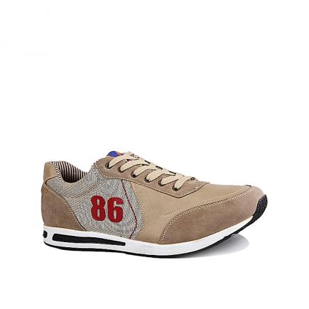 Men's Casual Sneakers 86 - Beige Top / White Sole (1 Unit Per Customer)