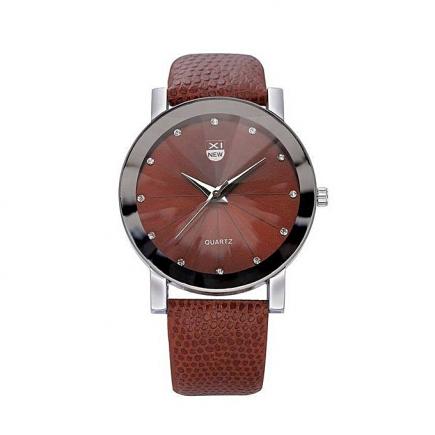 Pure Leather Wrist Watch- Brown