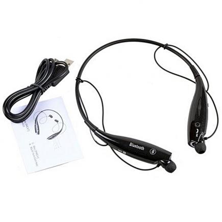 Bluetooth Wireless HandFree Sports Stereo Headset Earphone For IPhone Black