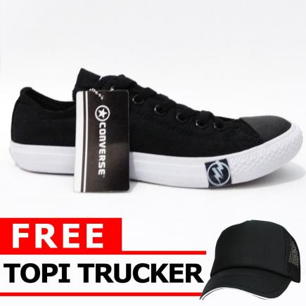 Just Cloth Sepatu Pria Sneakers Casual Convers All Star CT PETIR Unisex + Free Topi Trucker