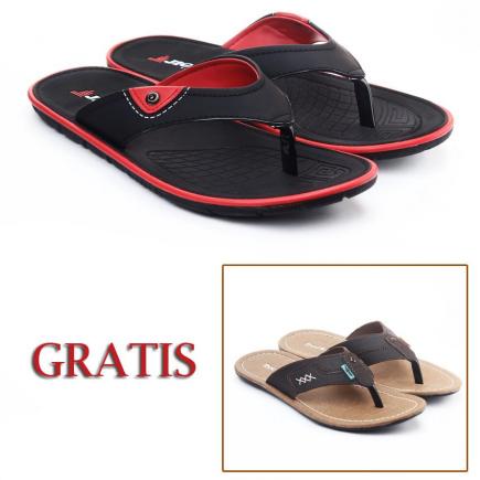 Salvo sandal pria / sandal pria kulit / sandal pria casual / sandal pria dewasa / sandal murah / sandal promo / sandal kasual JM17 hitam free ZR coklat